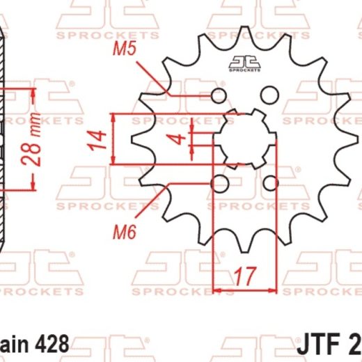 Piñón JT SPROCKETS acero estándar 277 - Paso 428
