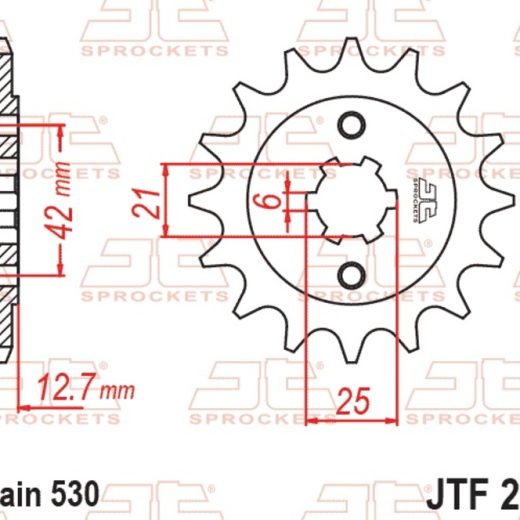 Piñón JT SPROCKETS acero estándar 288 - Paso 530