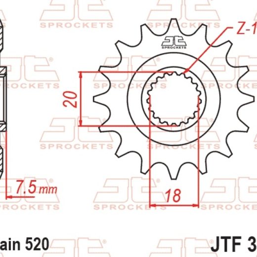 Piñón JT SPROCKETS acero estándar 326 - Paso 520