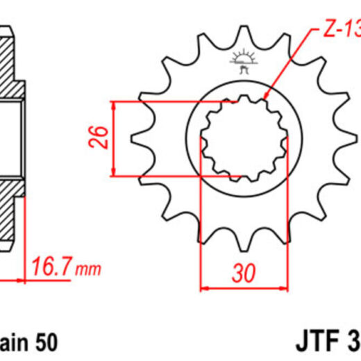 Piñón delantero JT SPROCKETS 530 acero ST 333 14 dientes