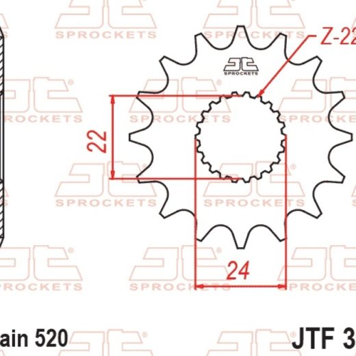 Piñón JT SPROCKETS acero estándar 394 - Paso 520