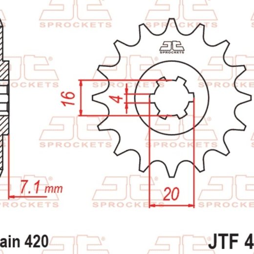 Piñón JT SPROCKETS acero estándar 413 - Paso 420