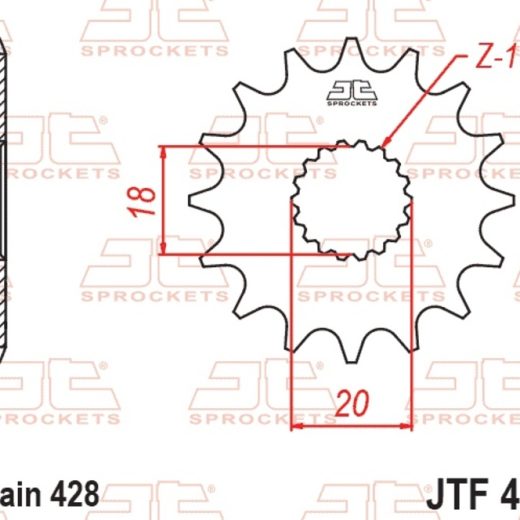 Piñón JT SPROCKETS acero estándar 426 - Paso 428