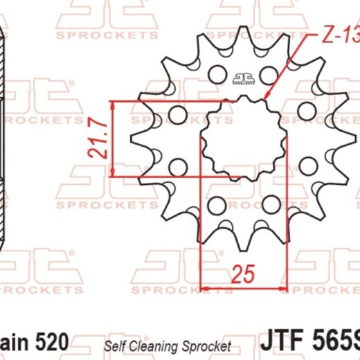 Piñón JT SPROCKETS acero autolimpiable 565 - Paso 520