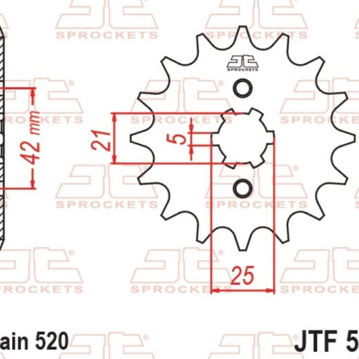 Piñón JT SPROCKETS acero estándar 569 - Paso 520