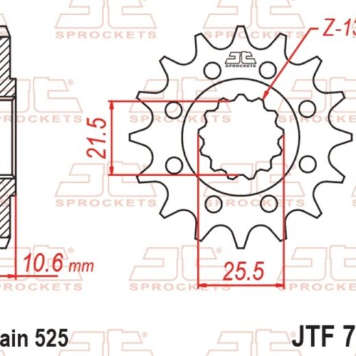 Piñon JT 781 de acero con 14 dientes