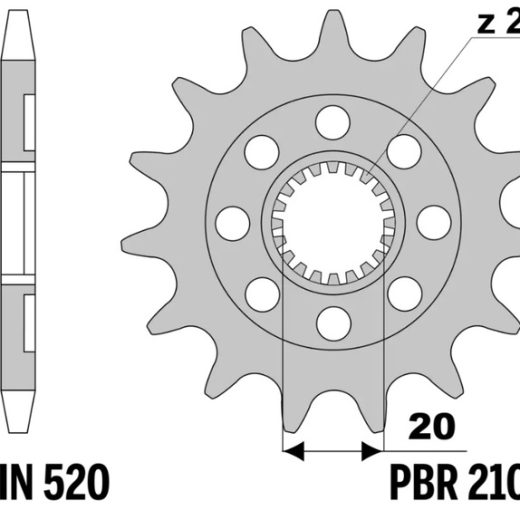 Piñón PBR acero estándar 2103 - 520