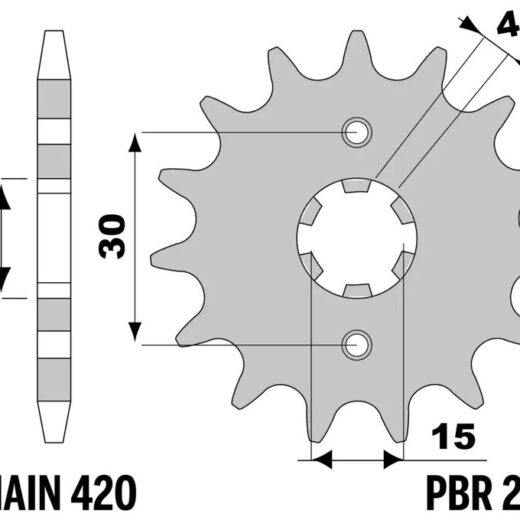Piñón PBR acero estándar 255 - 420