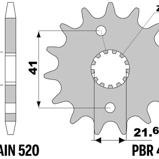 Piñón PBR acero estándar 438 - 520