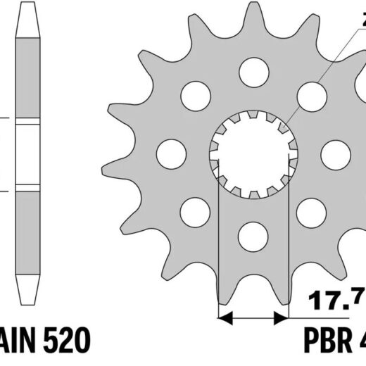 Piñón PBR acero estándar 440 - 520