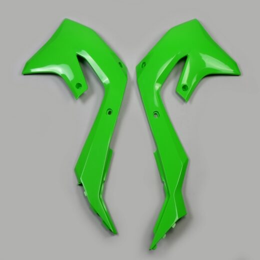 Plásticos laterales de radiador UFO verde Kawasaki KX450