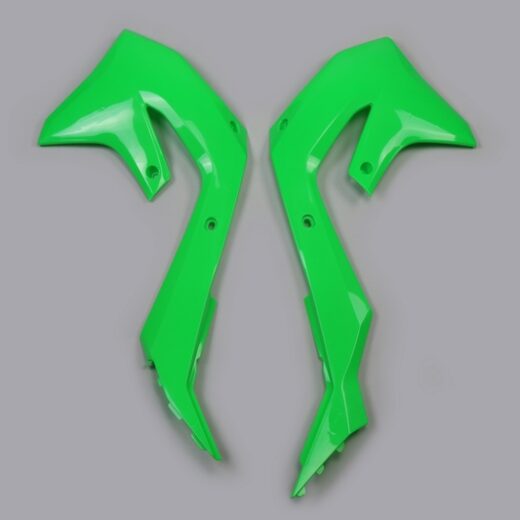 Plásticos laterales de radiador UFO verde neon Kawasaki KX450