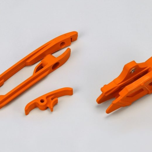 Guiacadenas + patín UFO KTM naranja