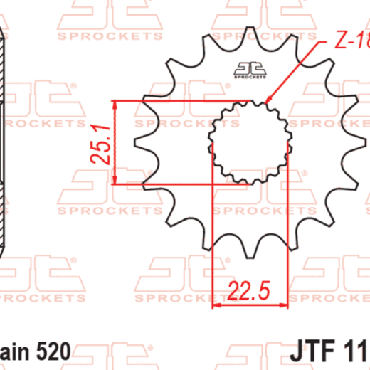 Piñón con goma anti-ruido JT SPROCKETS acero 1185 - 520