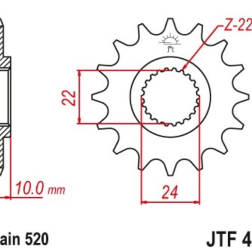 Piñón con goma anti-ruido JT SPROCKETS acero 402 - 520