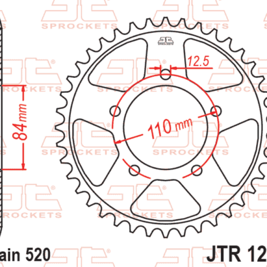Corona JT 1225, 36 dientes, acero