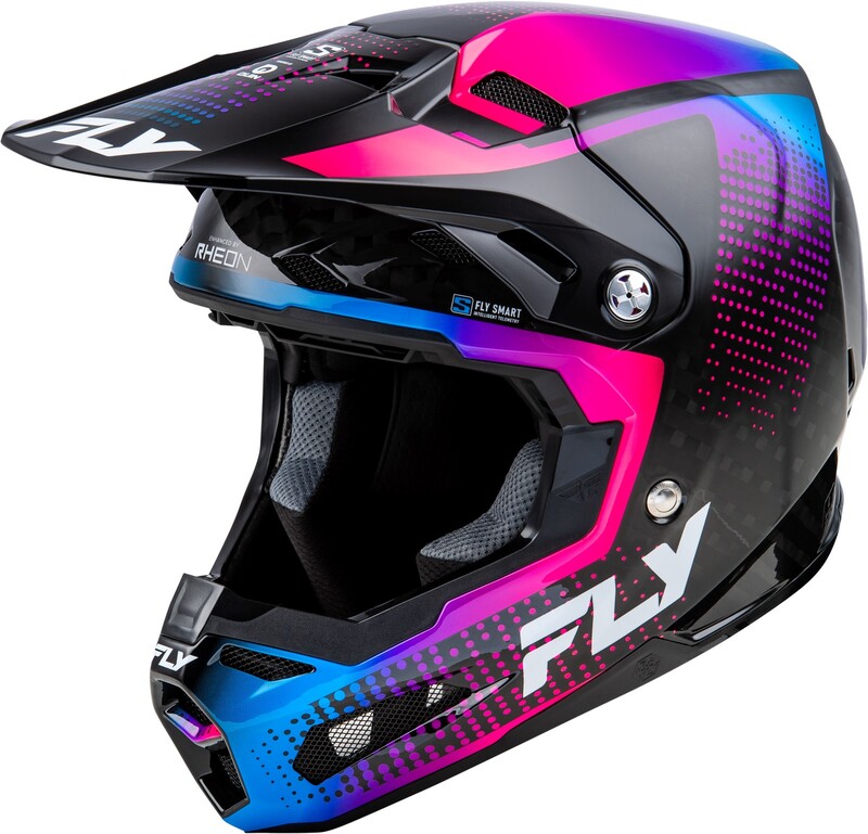 Casco FLY RACING Formula S Carbon Protocol - Carbono negro / Azul / Rosa