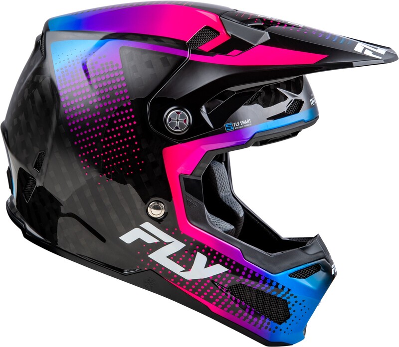 Casco FLY RACING Formula S Carbon Protocol - Carbono negro / Azul / Rosa - Imagen 4