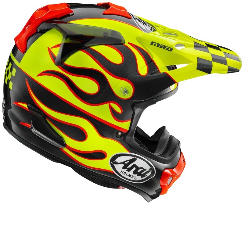 ARAI HELMT MX-V EVO FLAME, YEL, - Imagen 2